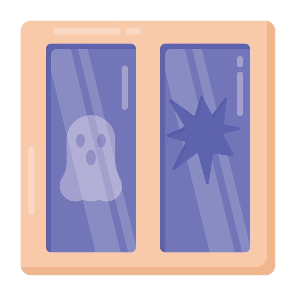 ikonen för fönster spöke i platt stil vektor