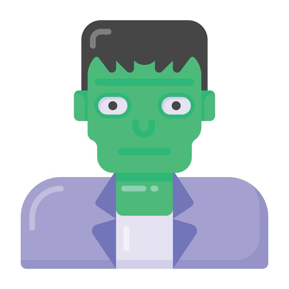 ein Vektordesign von Zombie-Mann, gruseliges Gesicht-Icon-Design vektor