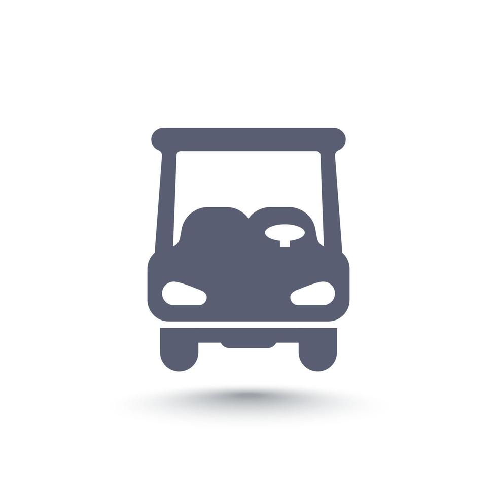 Golfwagen, Autosymbol isoliert auf weiß vektor
