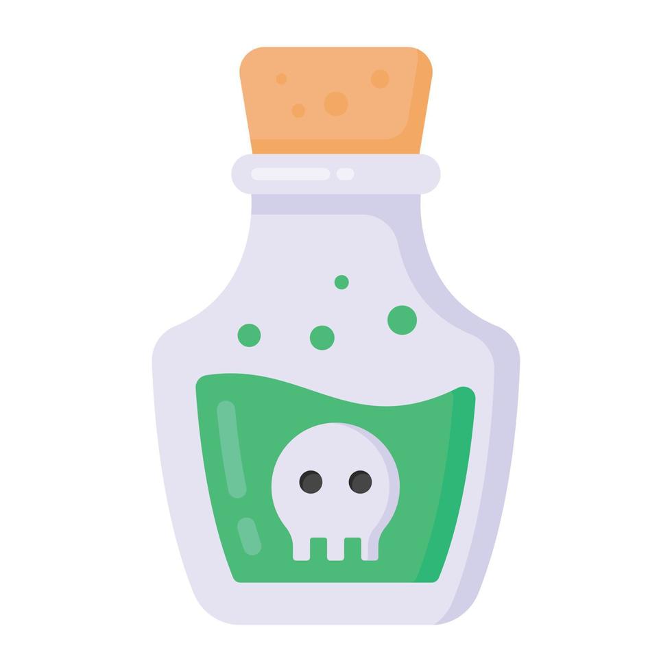 halloween gift flaska, platt ikon design vektor