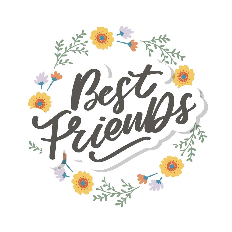 beste freundin für immer freundschaftstag seelenschwester mit herz schriftzug design beste freundin forewer bff besties vektor