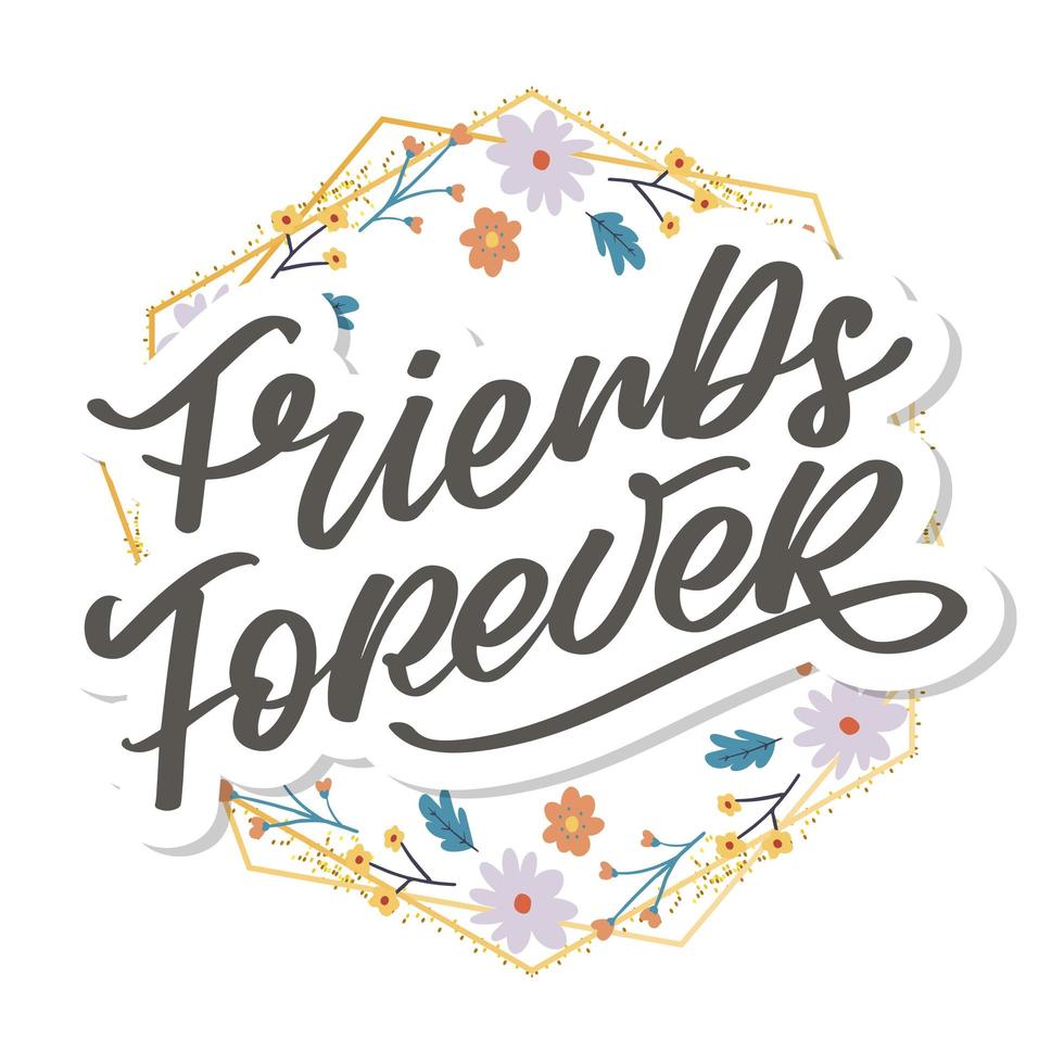 beste freundin für immer freundschaftstag seelenschwester mit herz schriftzug design beste freundin forewer bff besties vektor