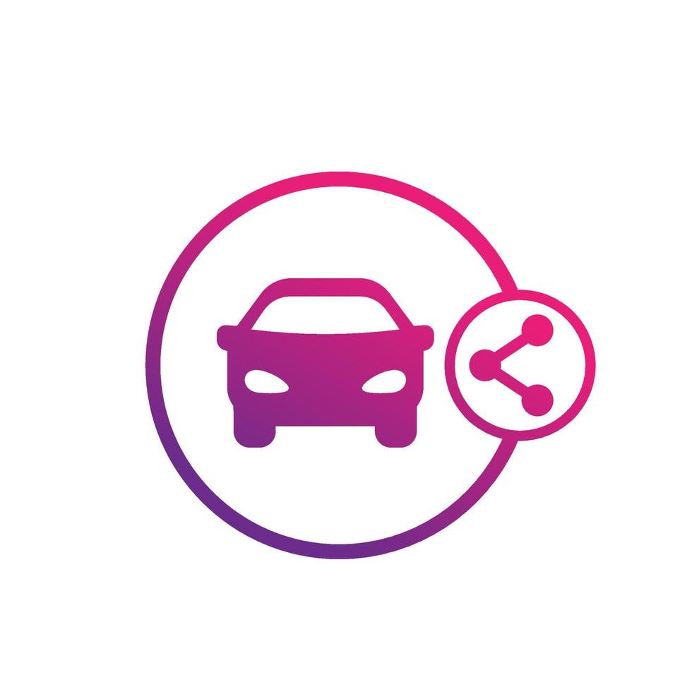 Carsharing-Service-Symbol auf weiß vektor