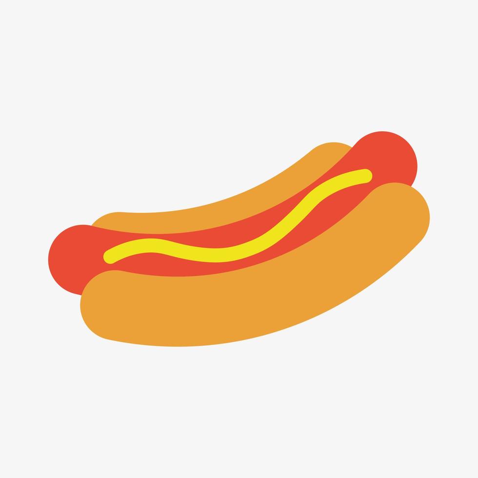 Hot-Dog-Vektor-Illustration isoliert auf weißem Hintergrund vektor