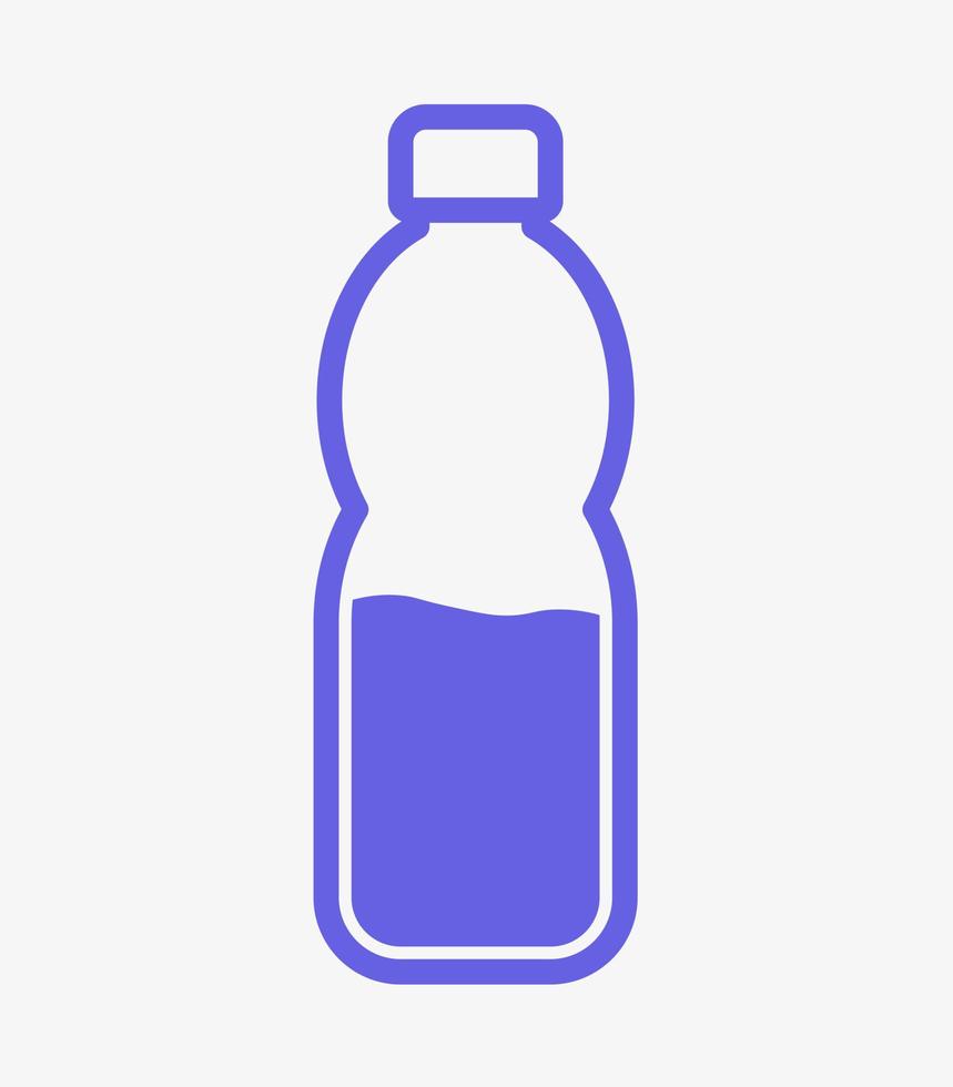 blå flaska vektor ikon i platt designerstil. flaska med vatten