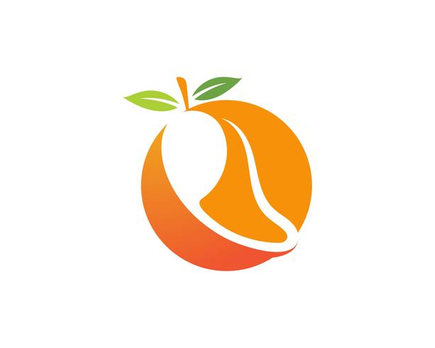 Mango i platt stil. Mango vektor logotyp. Mango