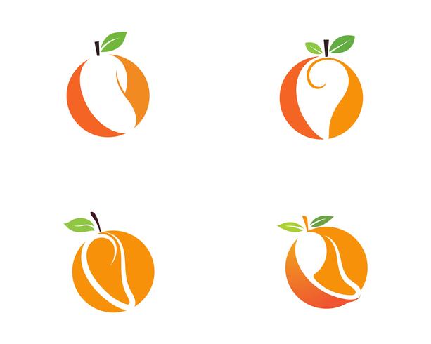 Mango i platt stil. Mango vektor logotyp. Mango