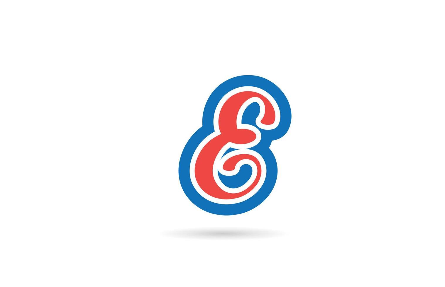 rot blau handgeschriebene e-Alphabet-Buchstaben-Logo-Design-Ikone. kreative vorlage für geschäft und unternehmen vektor