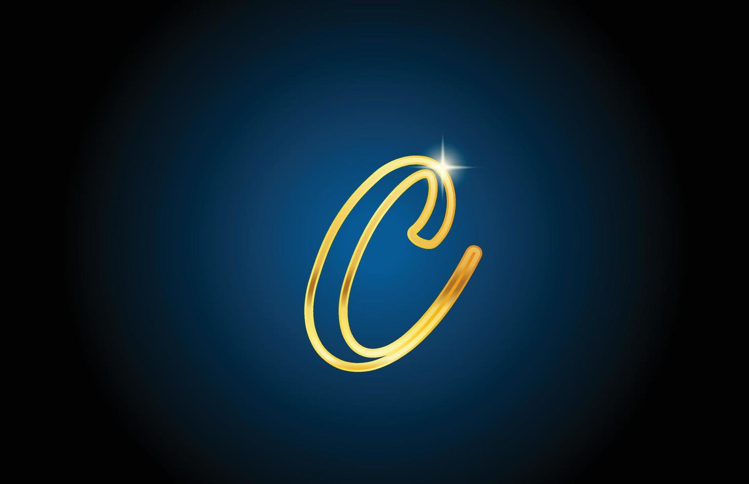 goldene linie c alphabet buchstabe logo icon design. kreative luxusvorlage für geschäft und unternehmen vektor