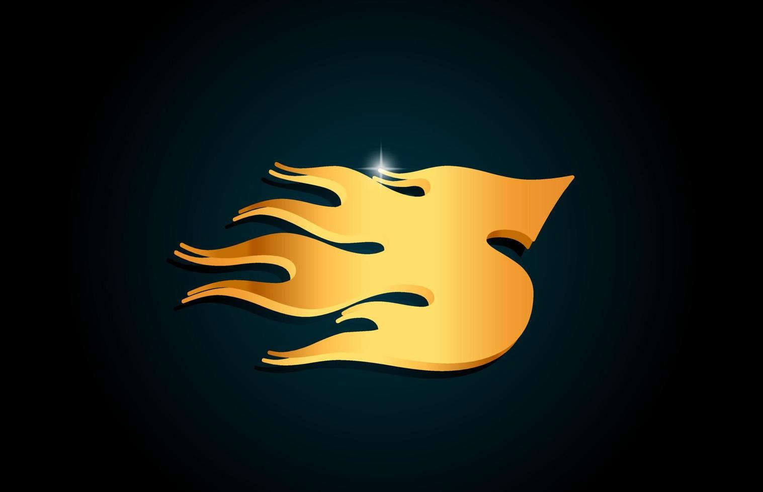 gold s alphabet buchstabe symbol logo design. kreative vorlage für geschäfte mit goldenen flammen vektor