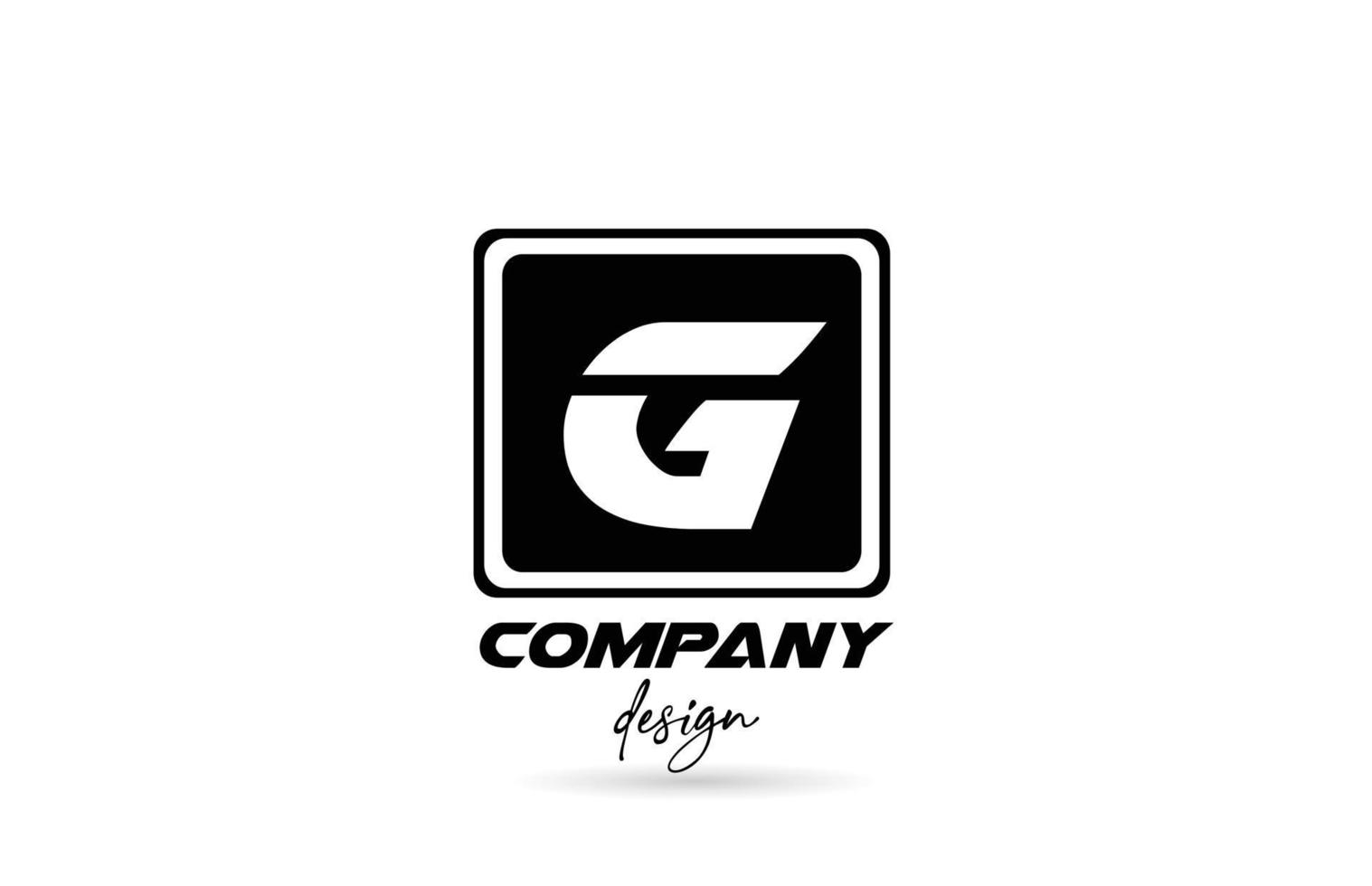 g-Alphabet-Buchstaben-Logo-Symbol mit schwarz-weißem Design und Quadrat. kreative Vorlage für Unternehmen und Unternehmen vektor