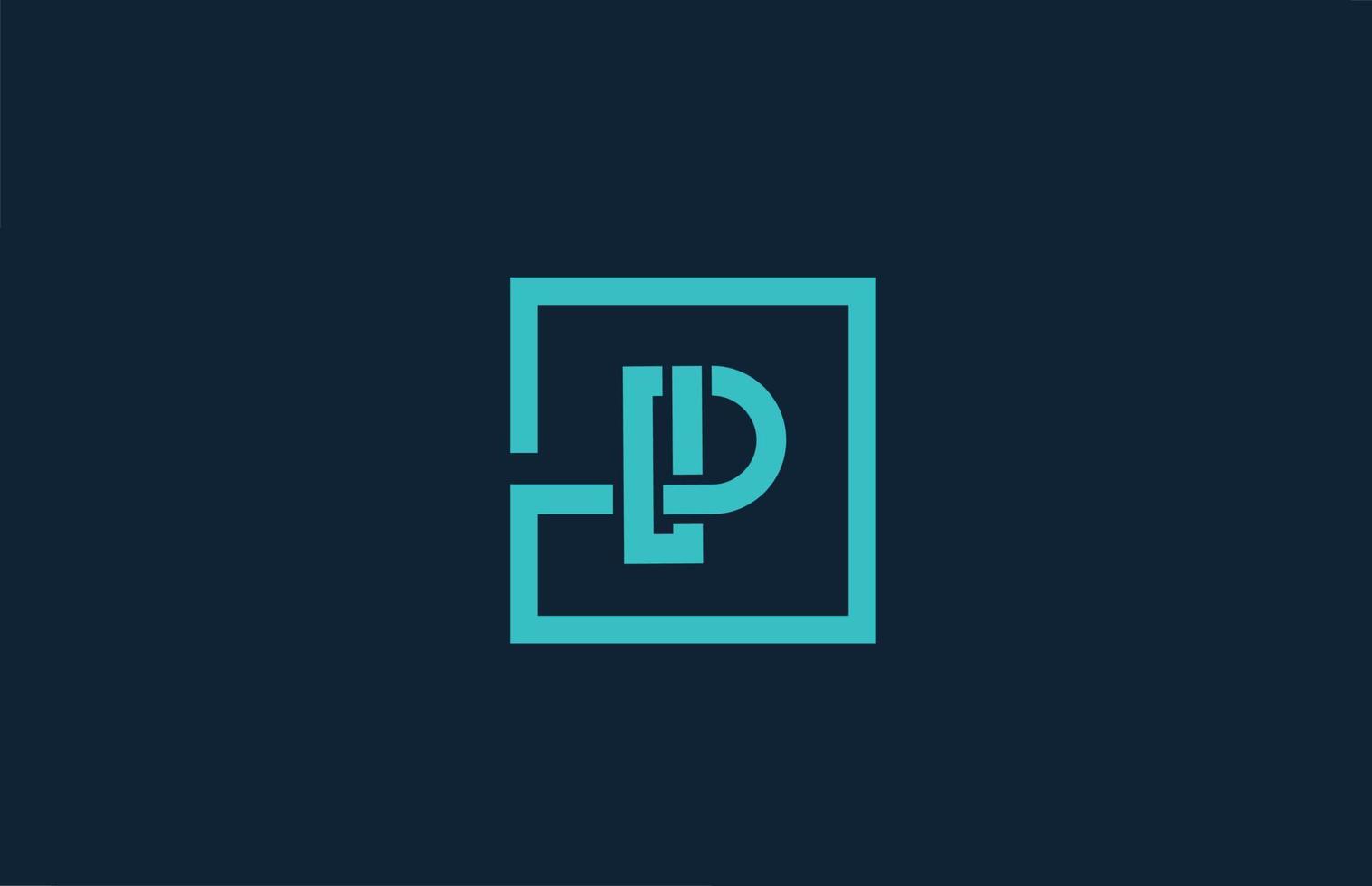 blå linje p alfabetet bokstaven logotyp ikon design. kreativ mall för företag och företag vektor