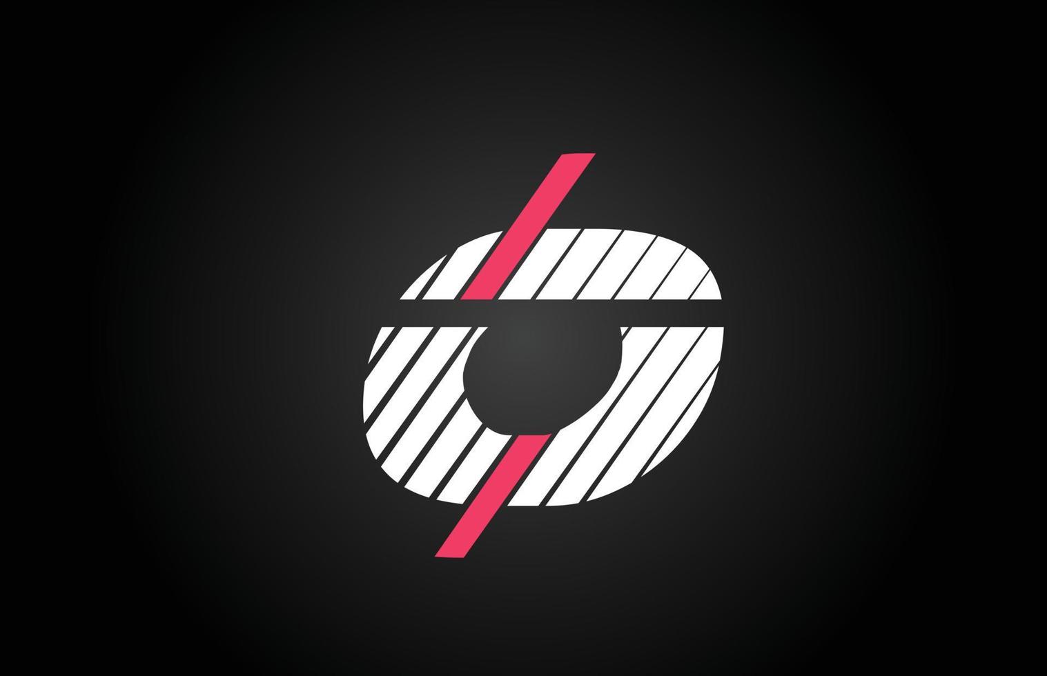 linje design o alfabetet bokstav ikon logotyp design. kreativ mall för företag och företag med rosa och vit färg vektor