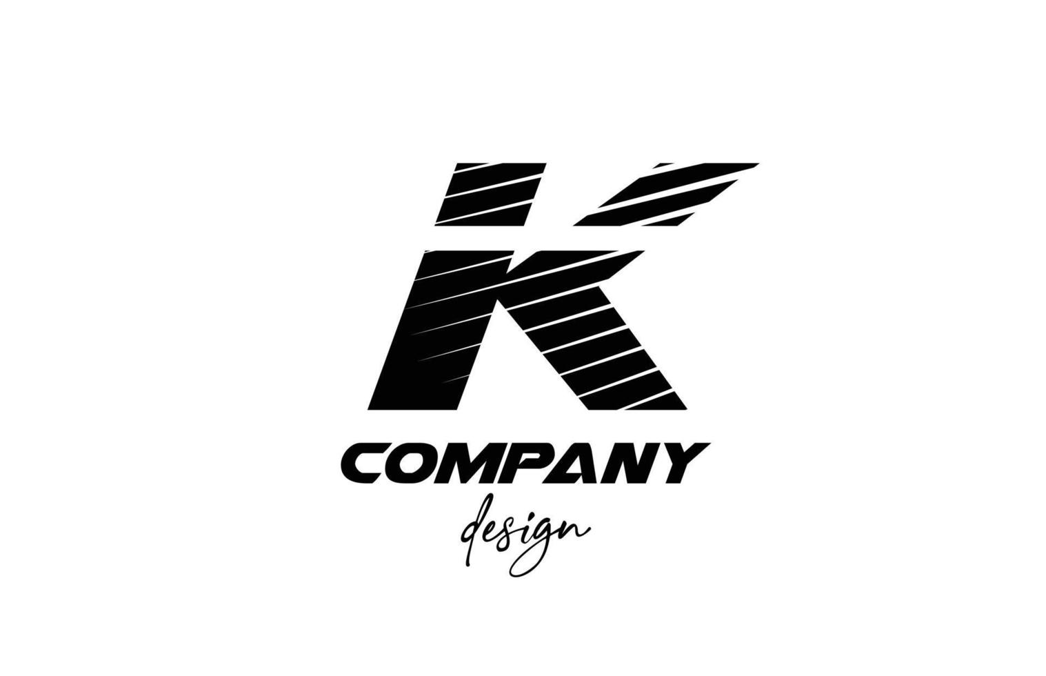 weißes und schwarzes k-Alphabet-Buchstaben-Symbol-Logo. kreatives Design für Unternehmen und Unternehmen mit geschnittenem, mutigem Stil vektor
