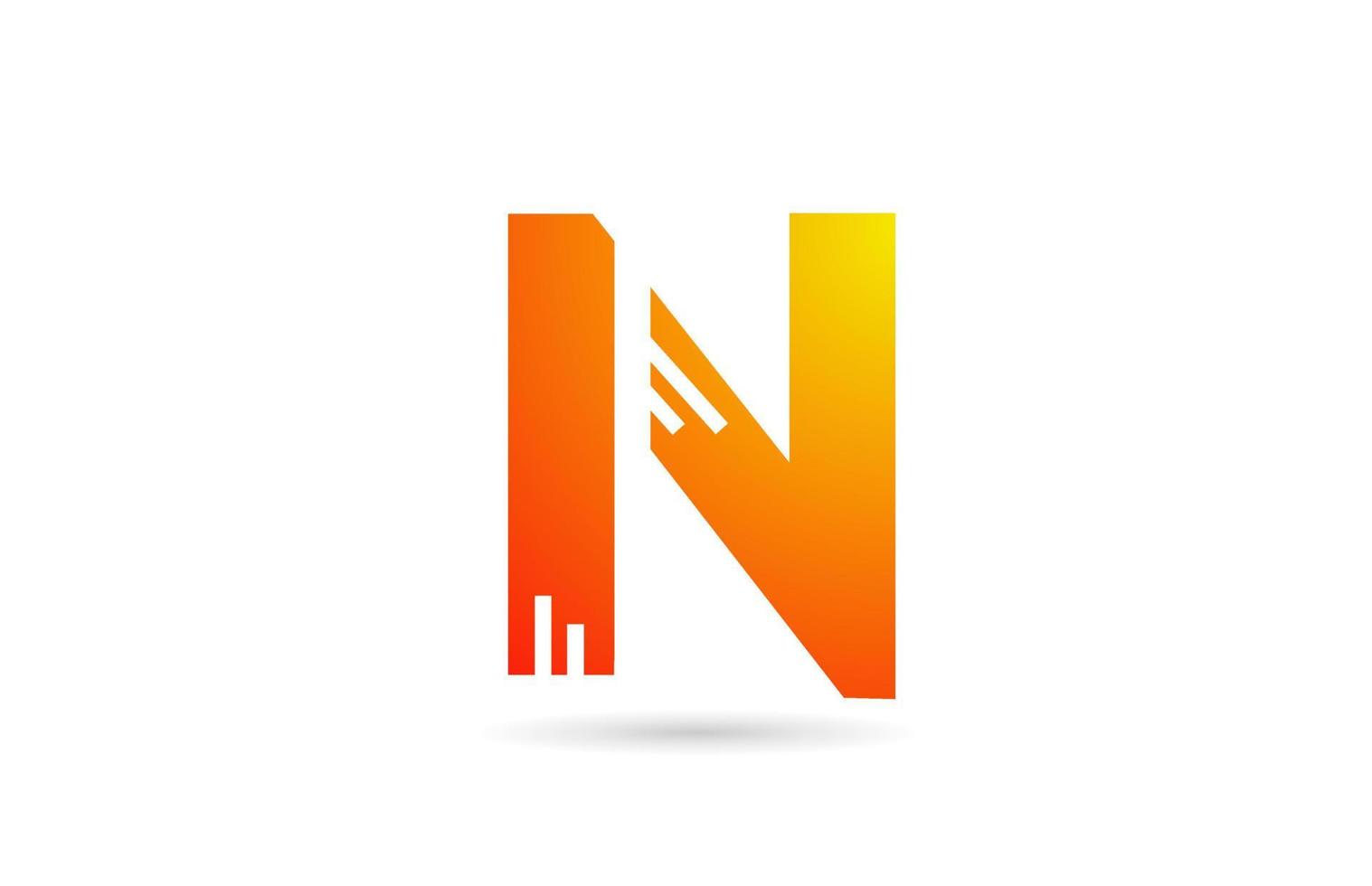 n orange gradient alfabetet bokstaven logotyp designikon. kreativ mall för företag vektor