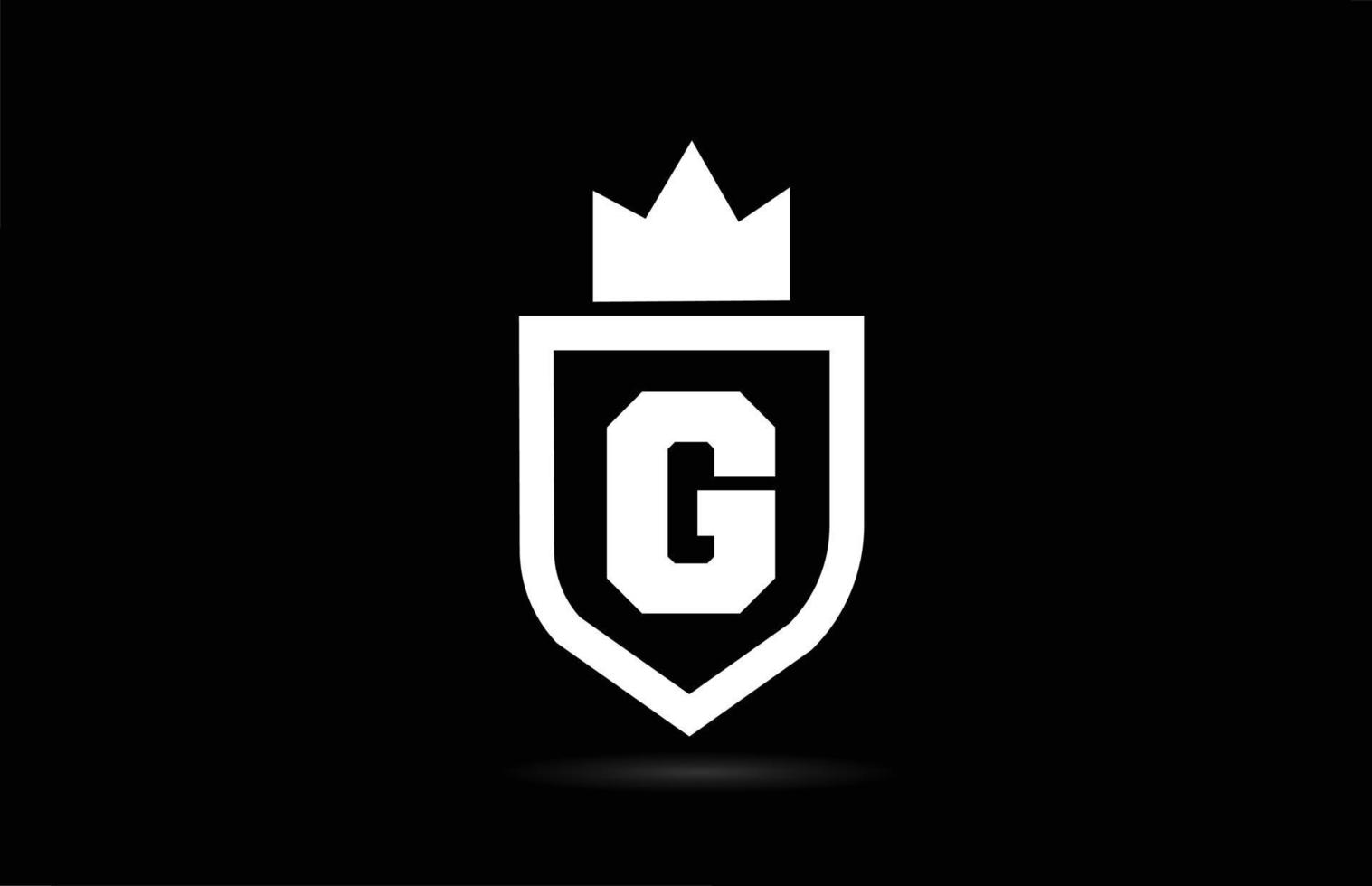 g-Alphabet-Buchstaben-Logo-Symbol mit König-Kronen-Design. kreative vorlage für unternehmen und unternehmen in den farben weiß und schwarz vektor