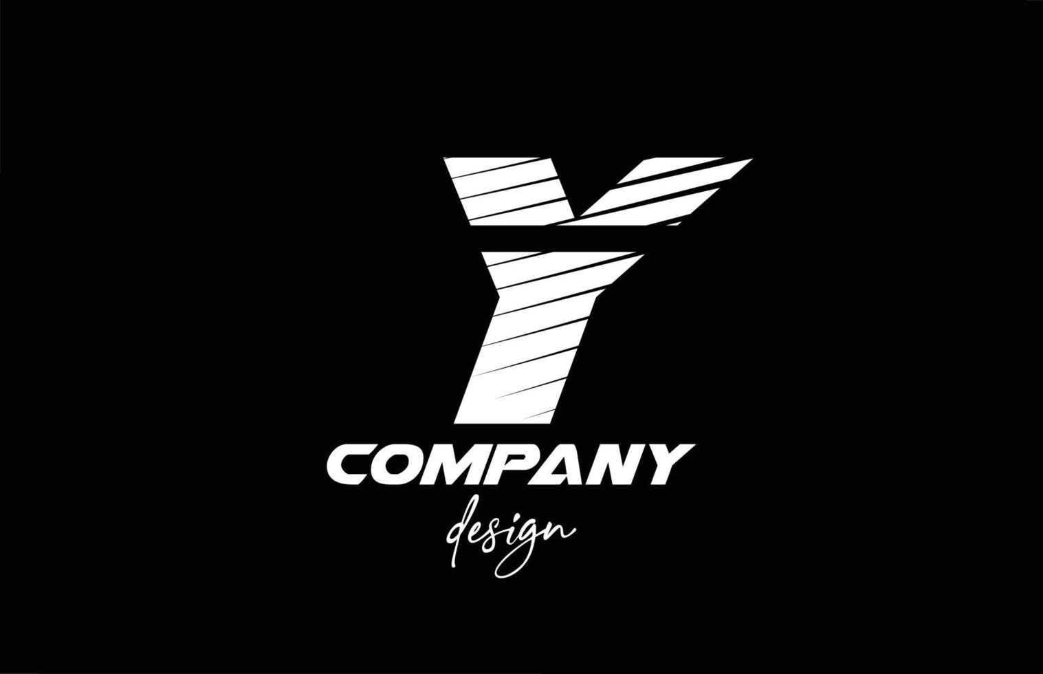 y alfabetets bokstavsikon logotypdesign med svart och vit färg. kreativ mall för företag och företag med skivad djärv stil vektor