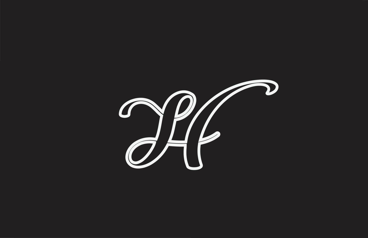 linje h ikon logotyp design med handskriven stil. kreativ mall för företag vektor