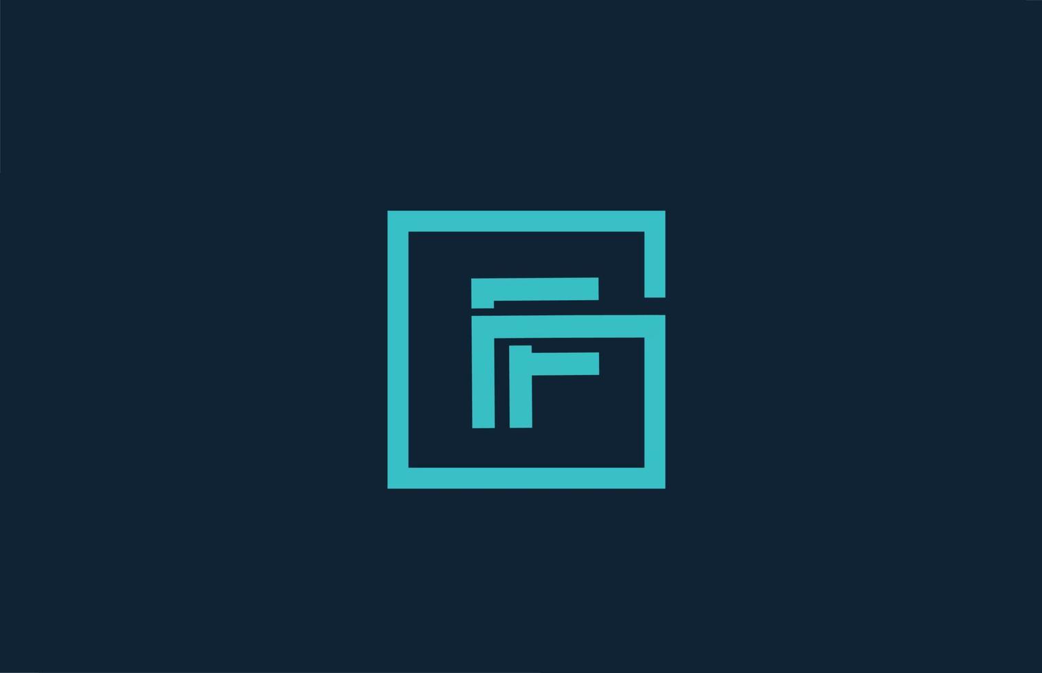 blaue Linie f Alphabet Buchstabe Logo Icon Design. kreative Vorlage für Unternehmen und Unternehmen vektor