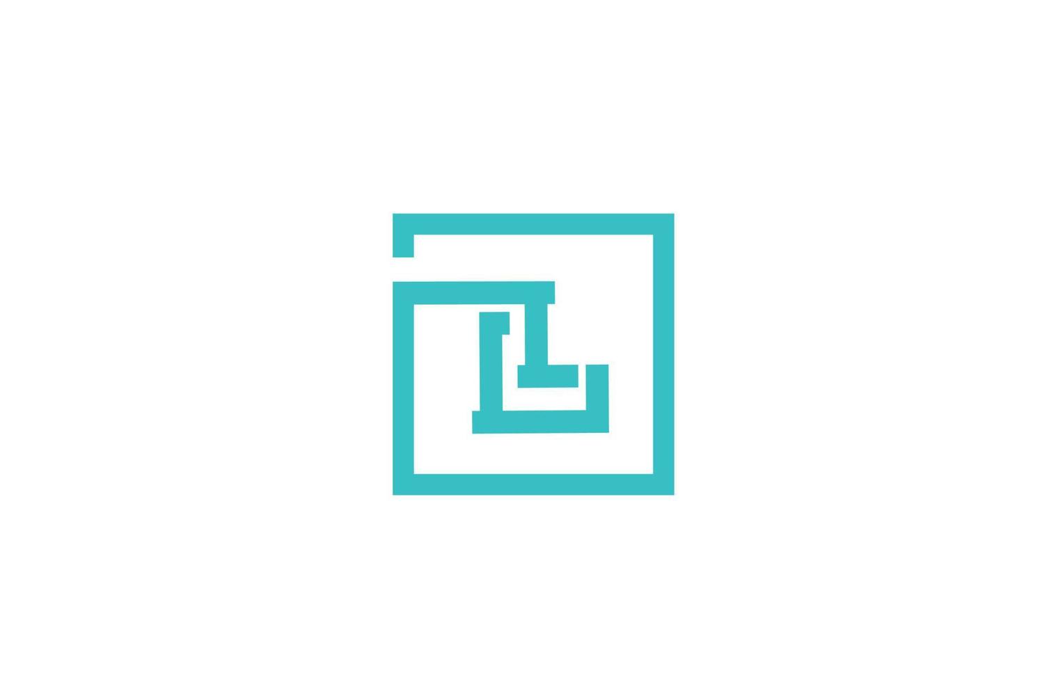l Logo-Icon-Design für Buchstaben. kreative vorlage für unternehmen und unternehmen mit blauer linienfarbe vektor