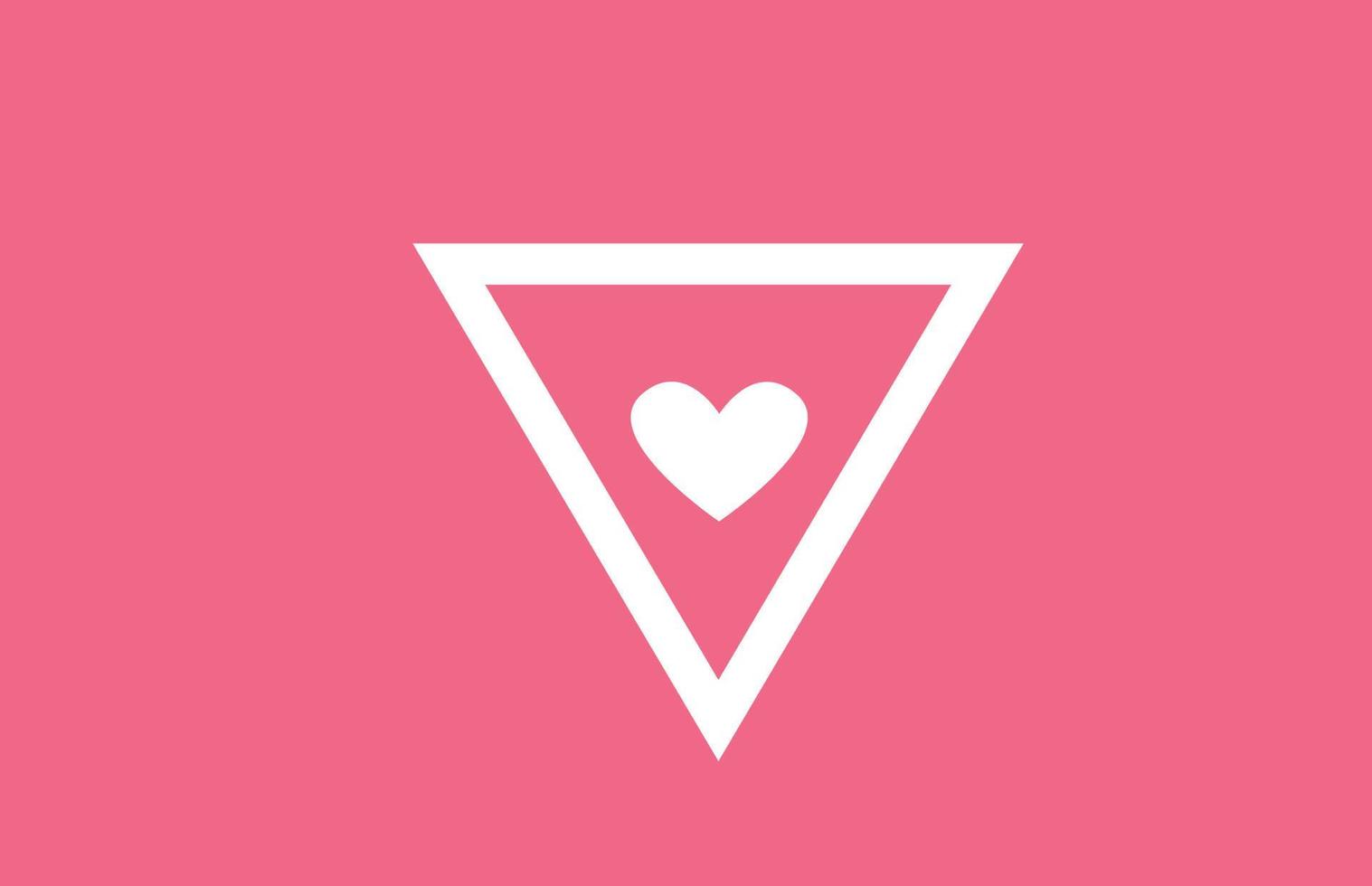 v Liebe Herz Alphabet Buchstaben Logo-Symbol mit rosa Farbe und Linie. kreatives Design für eine Dating-Site-Firma oder ein Unternehmen vektor