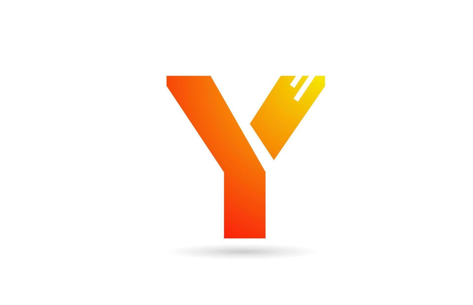 y orange Farbverlauf Alphabet Buchstabe Logo Design-Ikone. kreative vorlage für unternehmen vektor