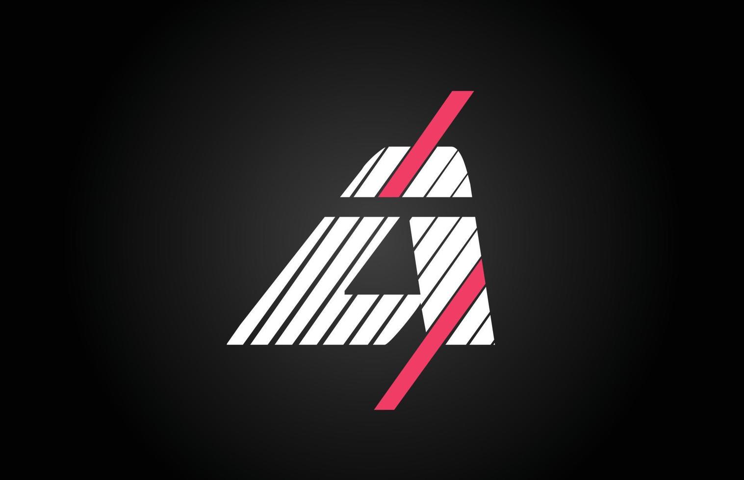 linjedesign en alfabetisk bokstavsikon logotypdesign. kreativ mall för företag och företag med rosa och vit färg vektor