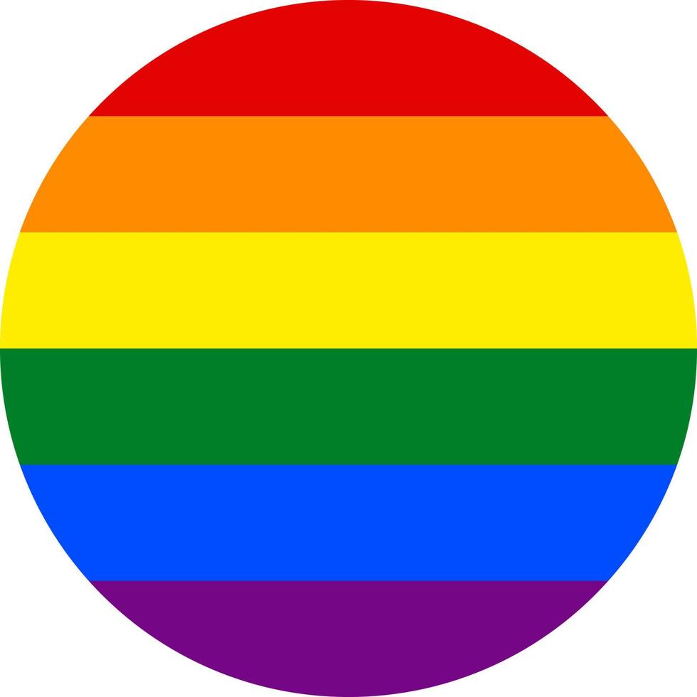 lgbt-flagga rund ikon, mångfaldsregnbågssymbol, emblem för hbt-gemenskapen, tecken för hbt-prideparad vektor