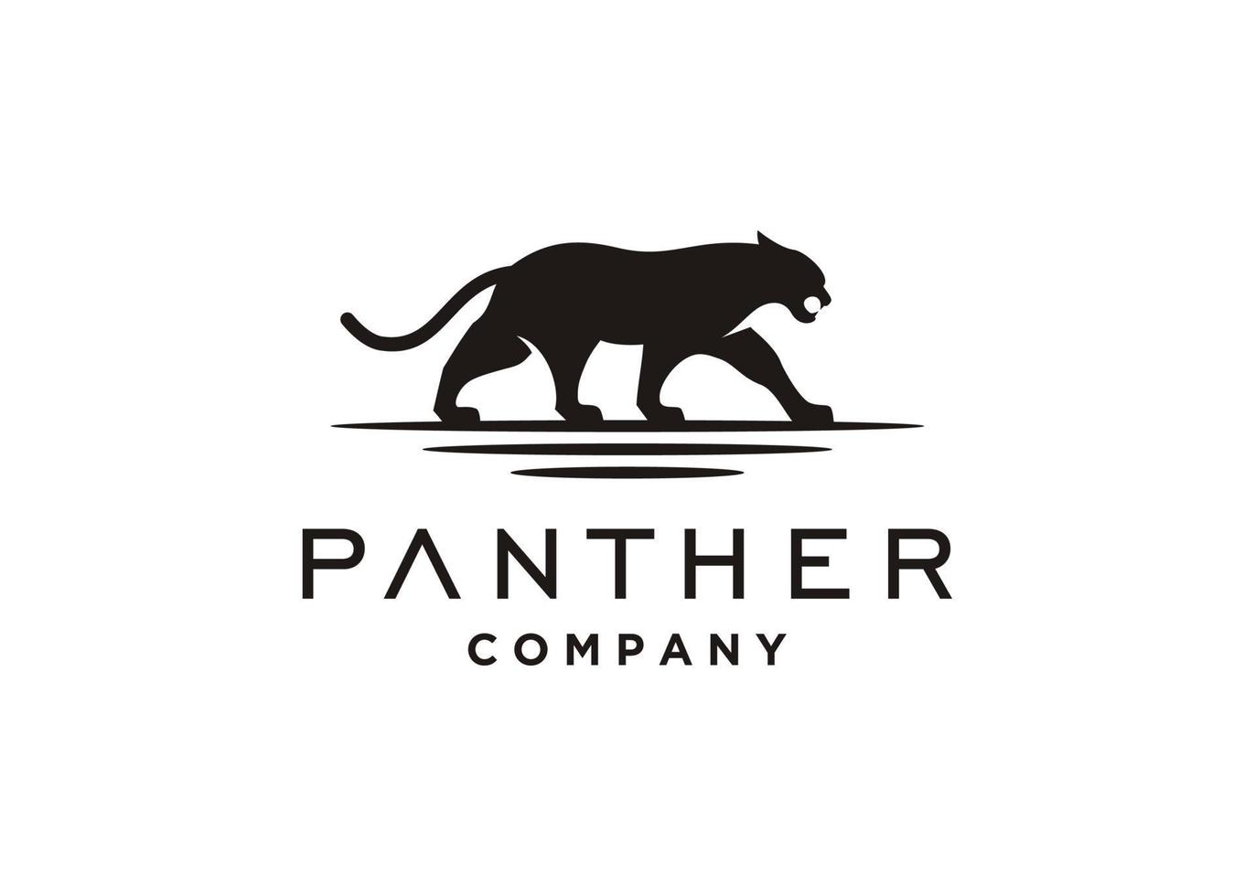 jaguar puma lejon panter silhuett logotyp design vektor