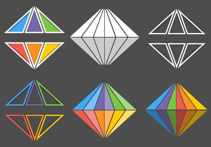 regnbåge diamant vektor logotyp pack