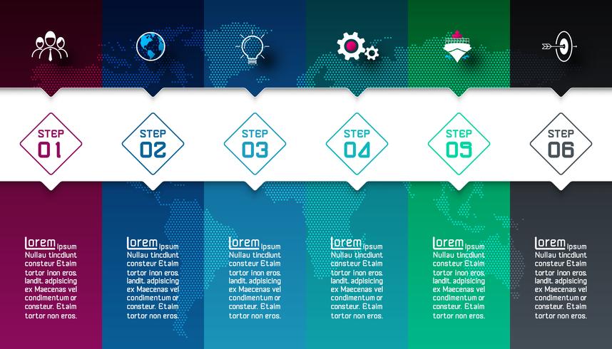 Bunte Bars mit Business-Symbol Infografiken. vektor