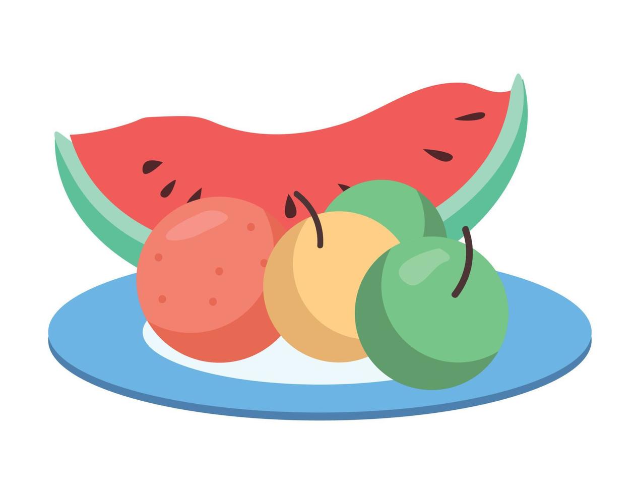 frukt sortiment semi platt färg vektor objekt