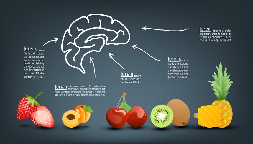 Näringsvärde vitamin av frukter infographics. vektor