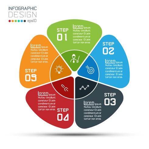 Företagscirkeletiketter bildar infografiska grupperfältet. vektor