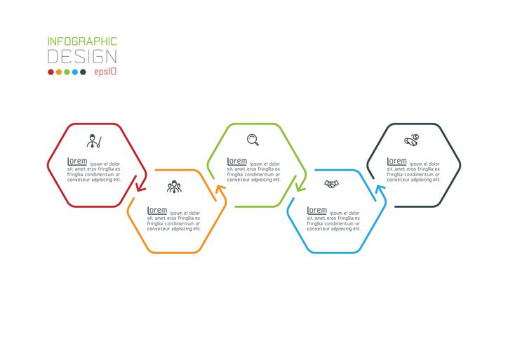 Hexagon Inforgraphics auf Vektorgrafik. vektor