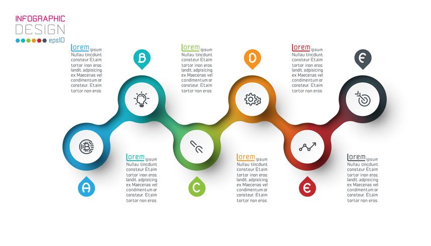 Kreis Label Infografik mit Schritt für Schritt. vektor