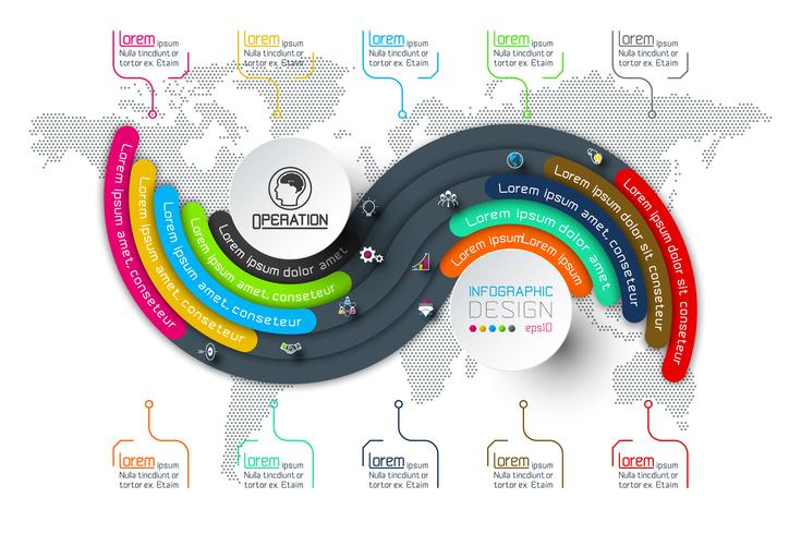 Business Infographics cirkel origami med skuggstil Vektor illustration.