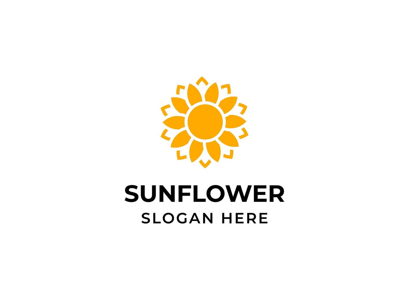 Sonnenblumen-Logo. Gelbe Sonne Blume Symbol Logo Vorlage vektor