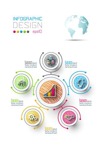 Business-Infografik mit 6 Schritten. vektor