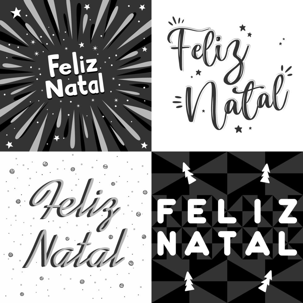 vier brasilianische portugiesische frohe weihnachten vektor. übersetzung - frohe weihnachten vektor