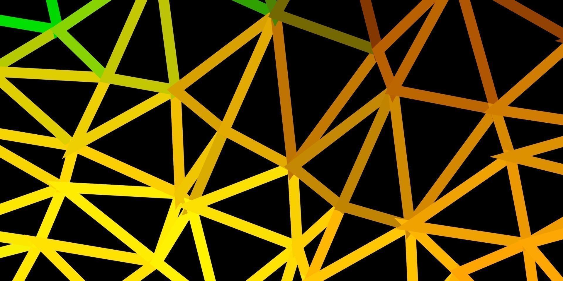 abstrakte Dreiecksschablone des dunkelgrünen, gelben Vektors. vektor