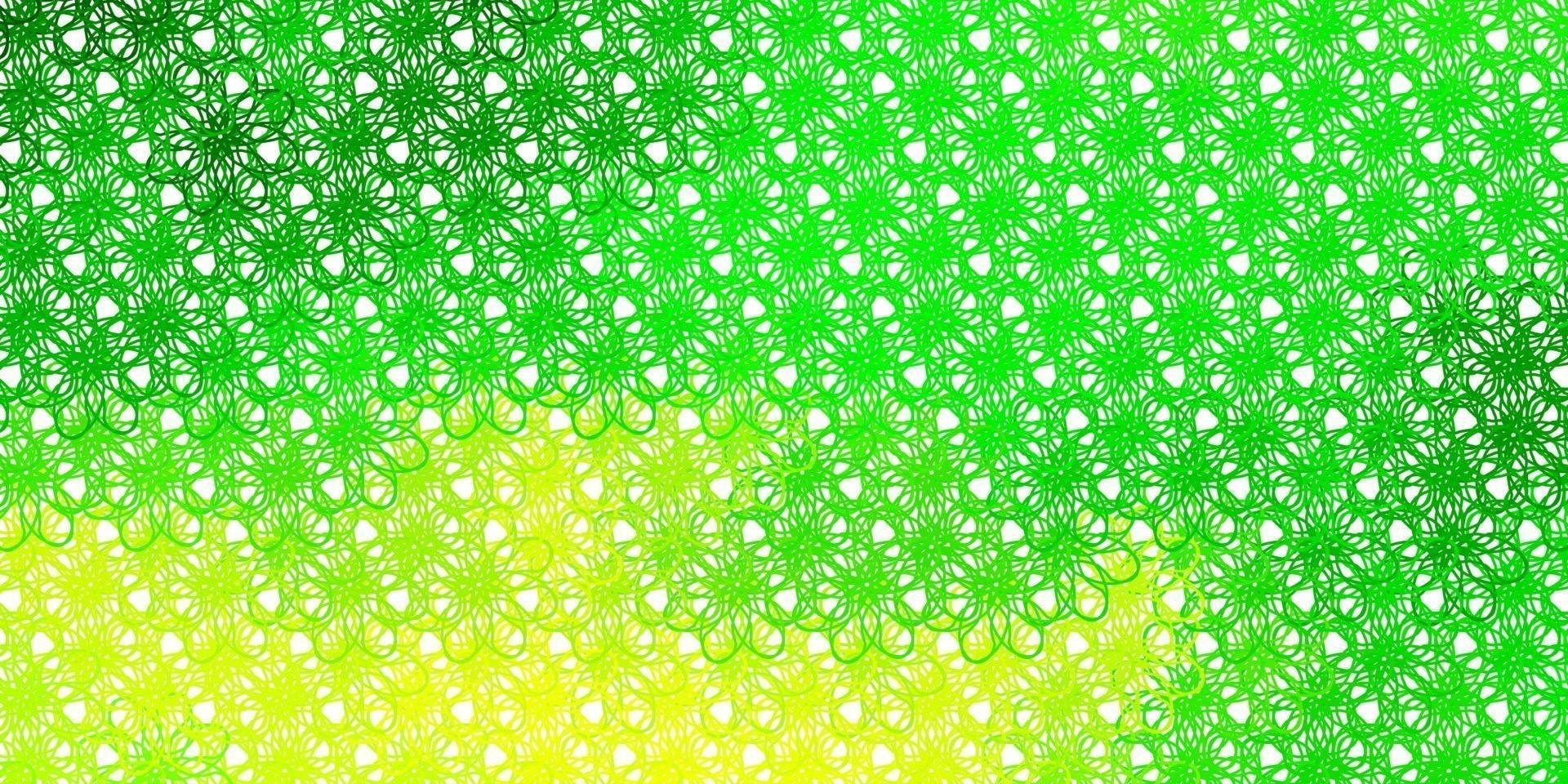 hellgrüne, gelbe Vektorbeschaffenheit mit trockenen Linien. vektor