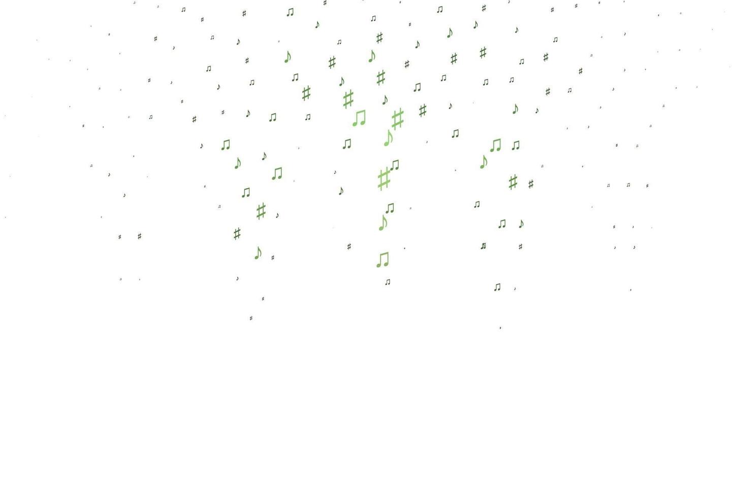 hellgrüne Vektorvorlage mit musikalischen Symbolen. vektor