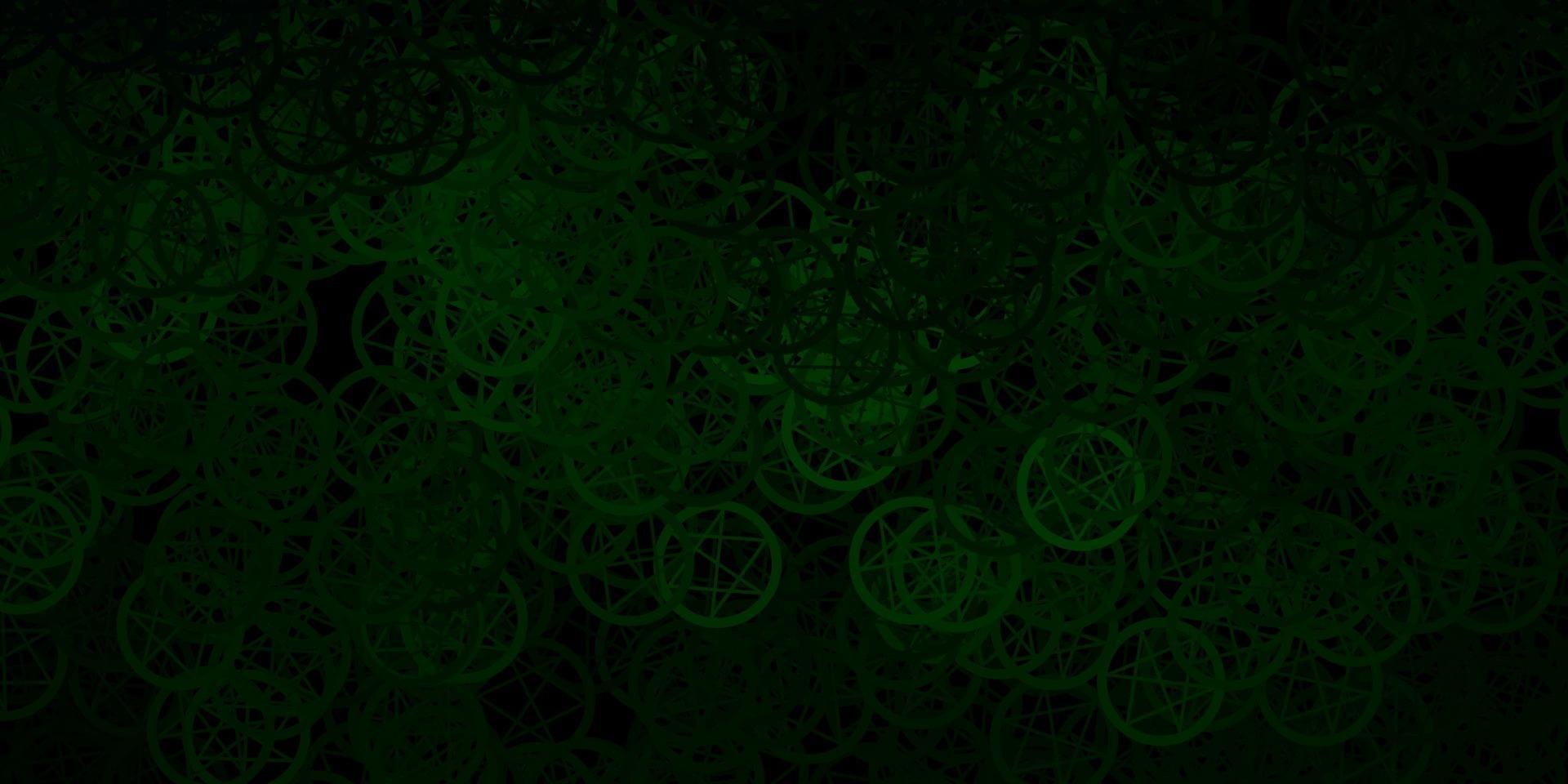 mörkgrön vektorbakgrund med ockulta symboler. vektor