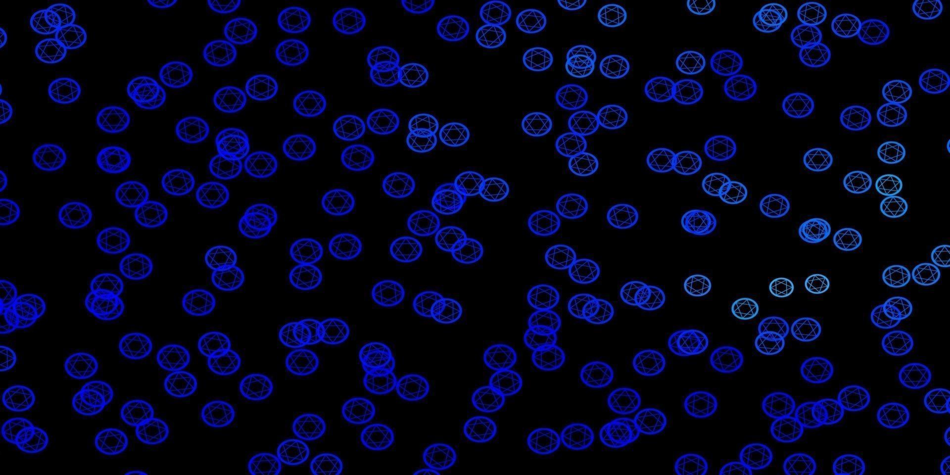 mörkblå vektor mönster med magiska element.