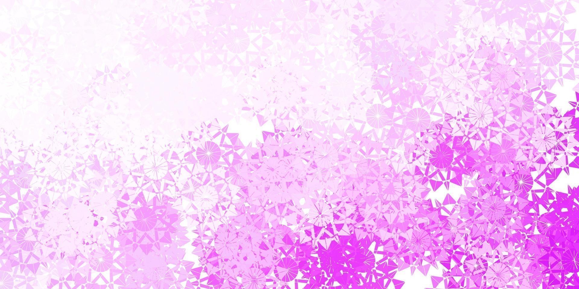 hellviolettes Vektormuster mit farbigen Schneeflocken. vektor
