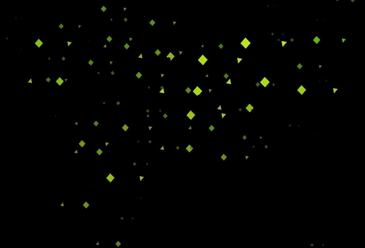 mörkgrön vektor mall med kristaller, cirklar, rutor.