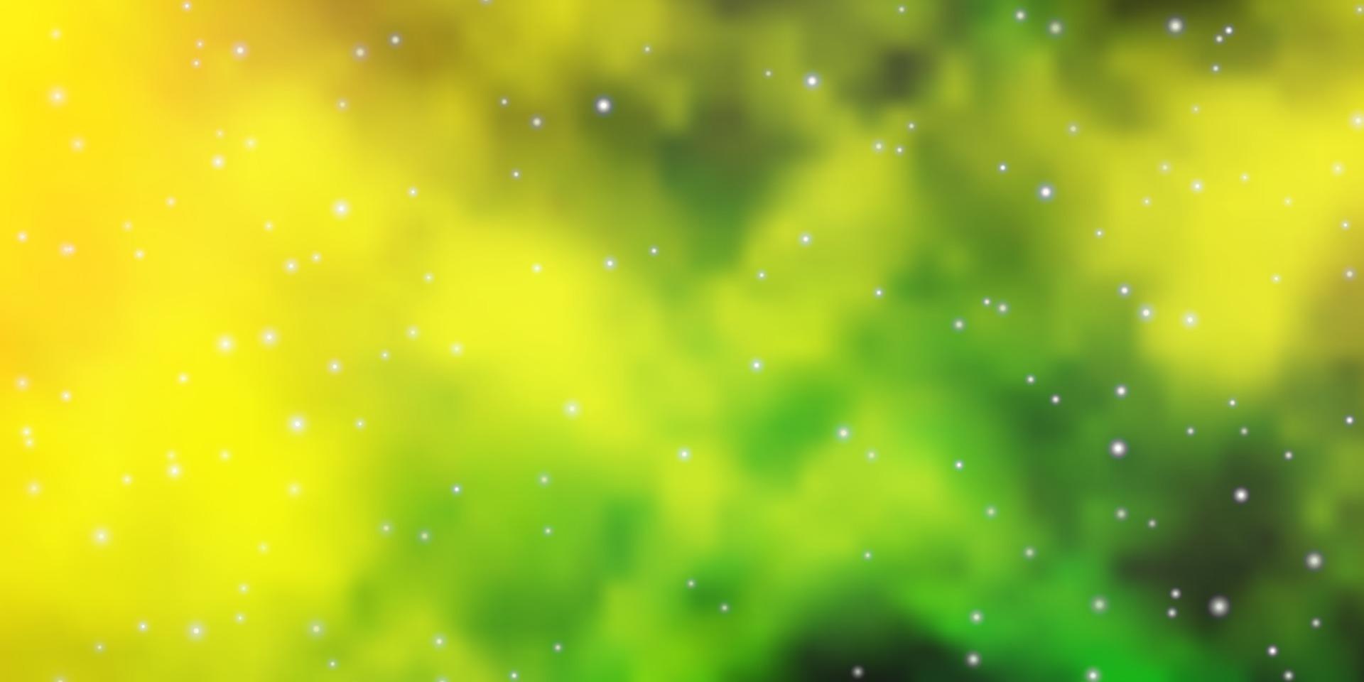 ljusgrön, gul vektorlayout med ljusa stjärnor. vektor