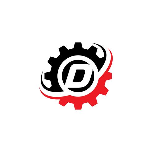 Design Mall för brev D Gear Logo vektor