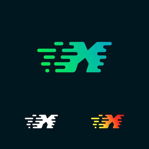 brev X modern hastighet former logo design vektor
